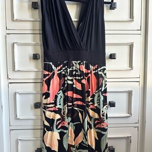 VENUS Black and Multicolor Maxi Dress